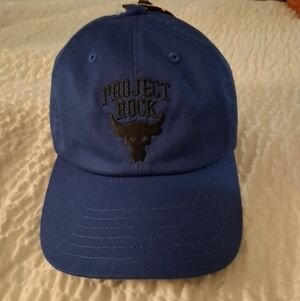 Under Armour Project Rock Hat Blue Strap Back Brahma Bull Casual Adjustable NEW